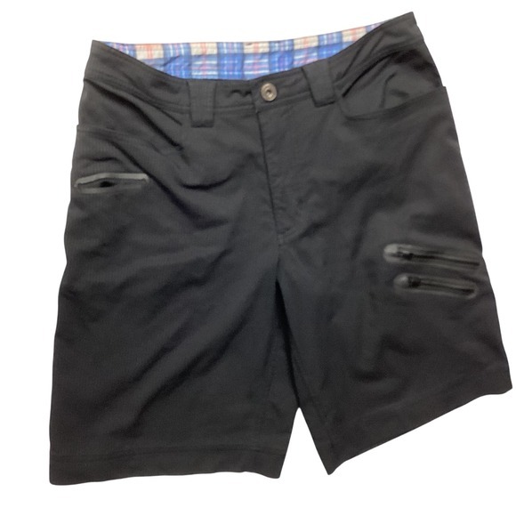 Lululemon Charcoal Cadence Commute Pinstripe Shorts Mens  34‎ Pockets Zip Button - Picture 1 of 16